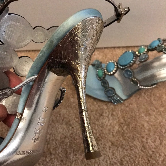 Beautiful Gianmarco Lorenzi aqua heels - Picture 5 of 8